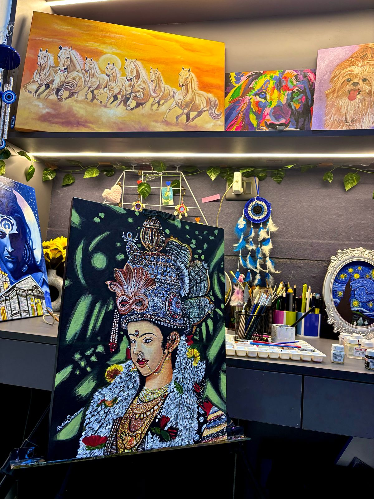 Handmade Durga Wall Painting