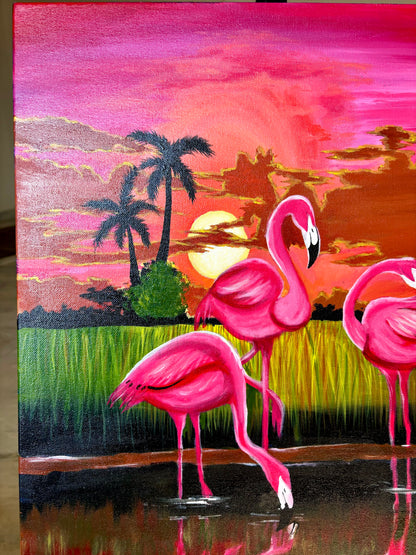 Pink Swan Painting