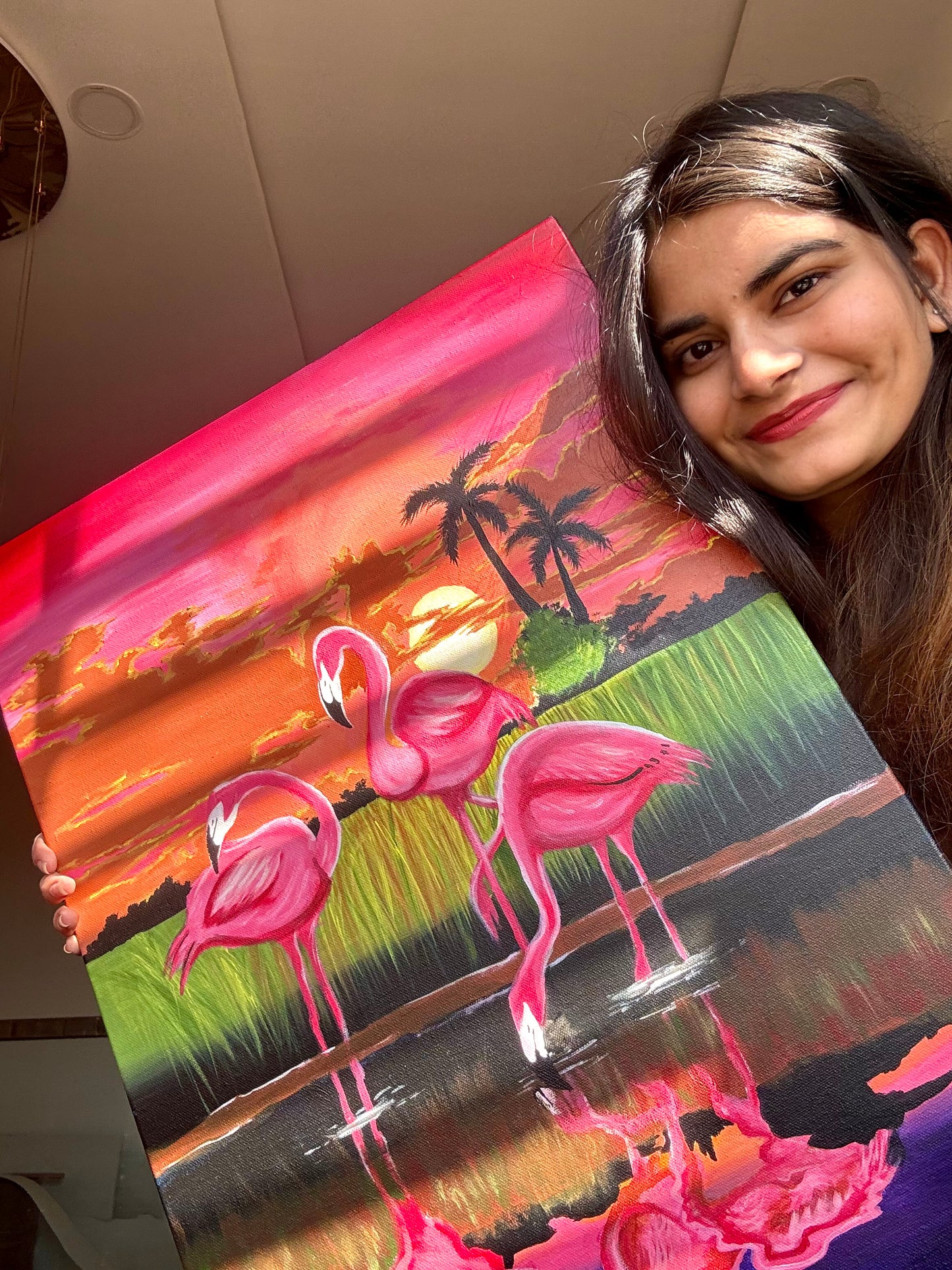 Pink Swan Painting