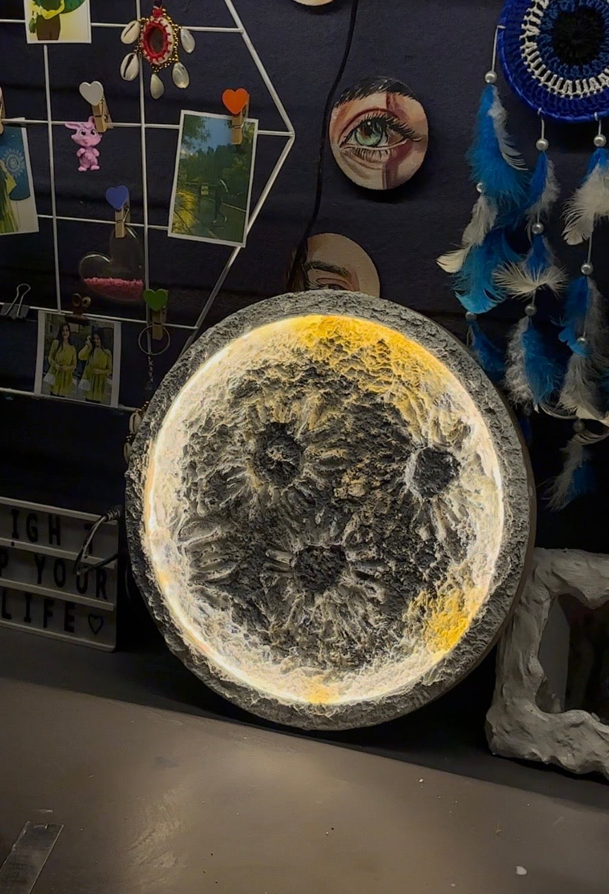 Textured moon art