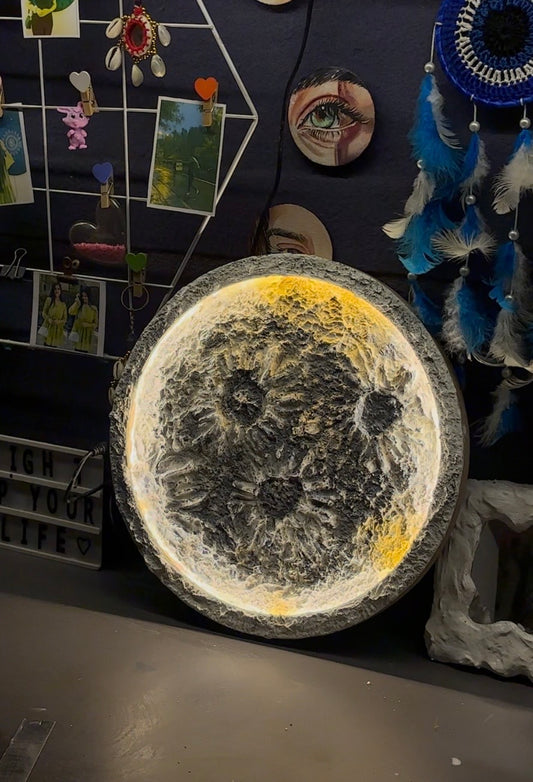 Textured moon art