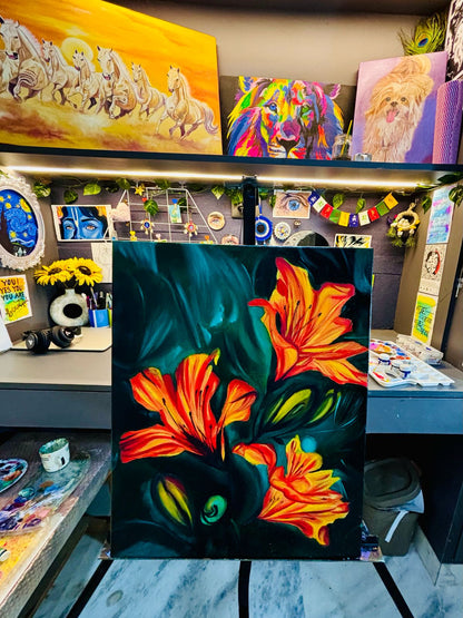 Handmade Orange Lily Wall Art