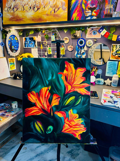 Handmade Orange Lily Wall Art