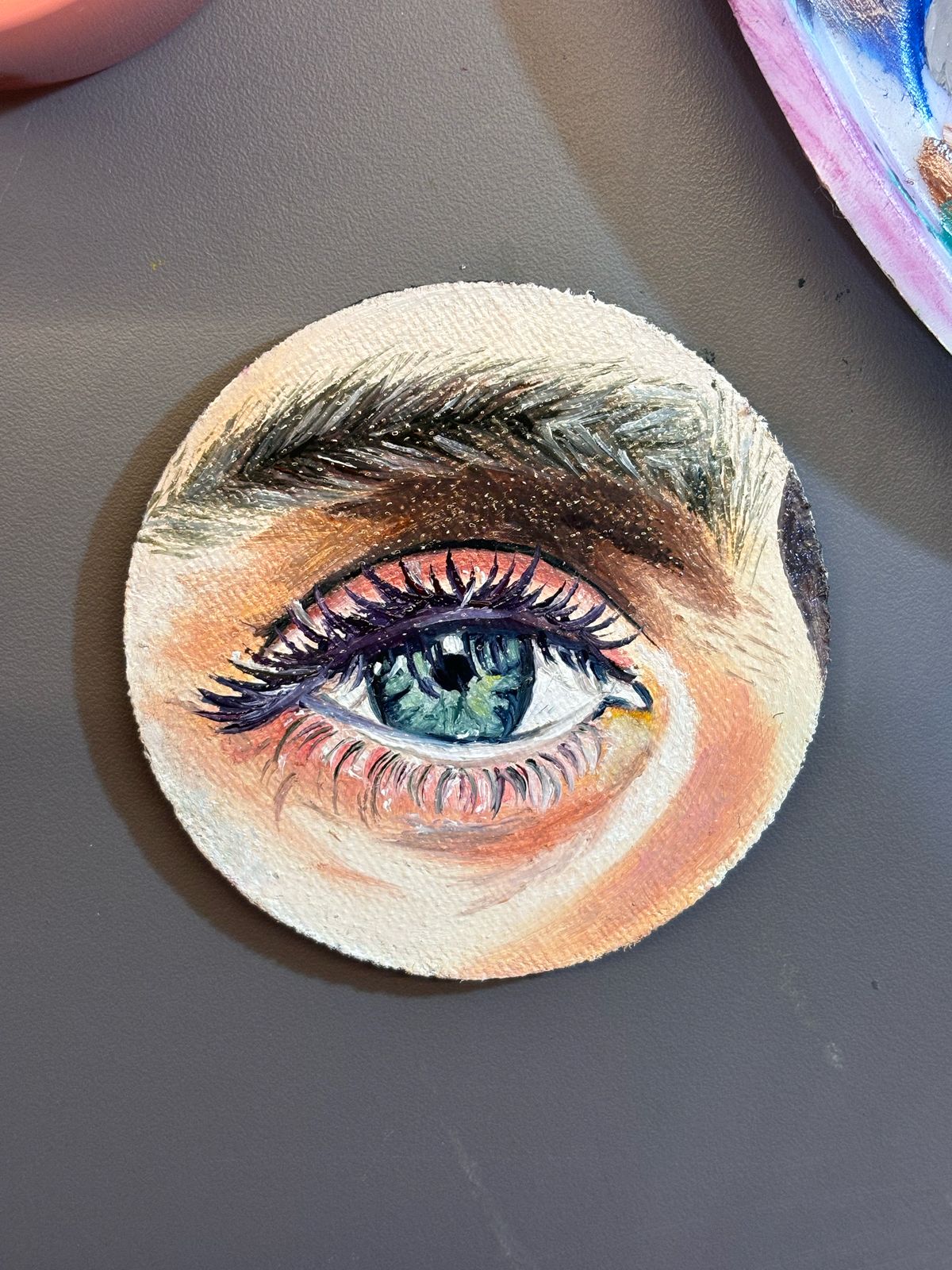 Mini Eye Painting – Round Canvas