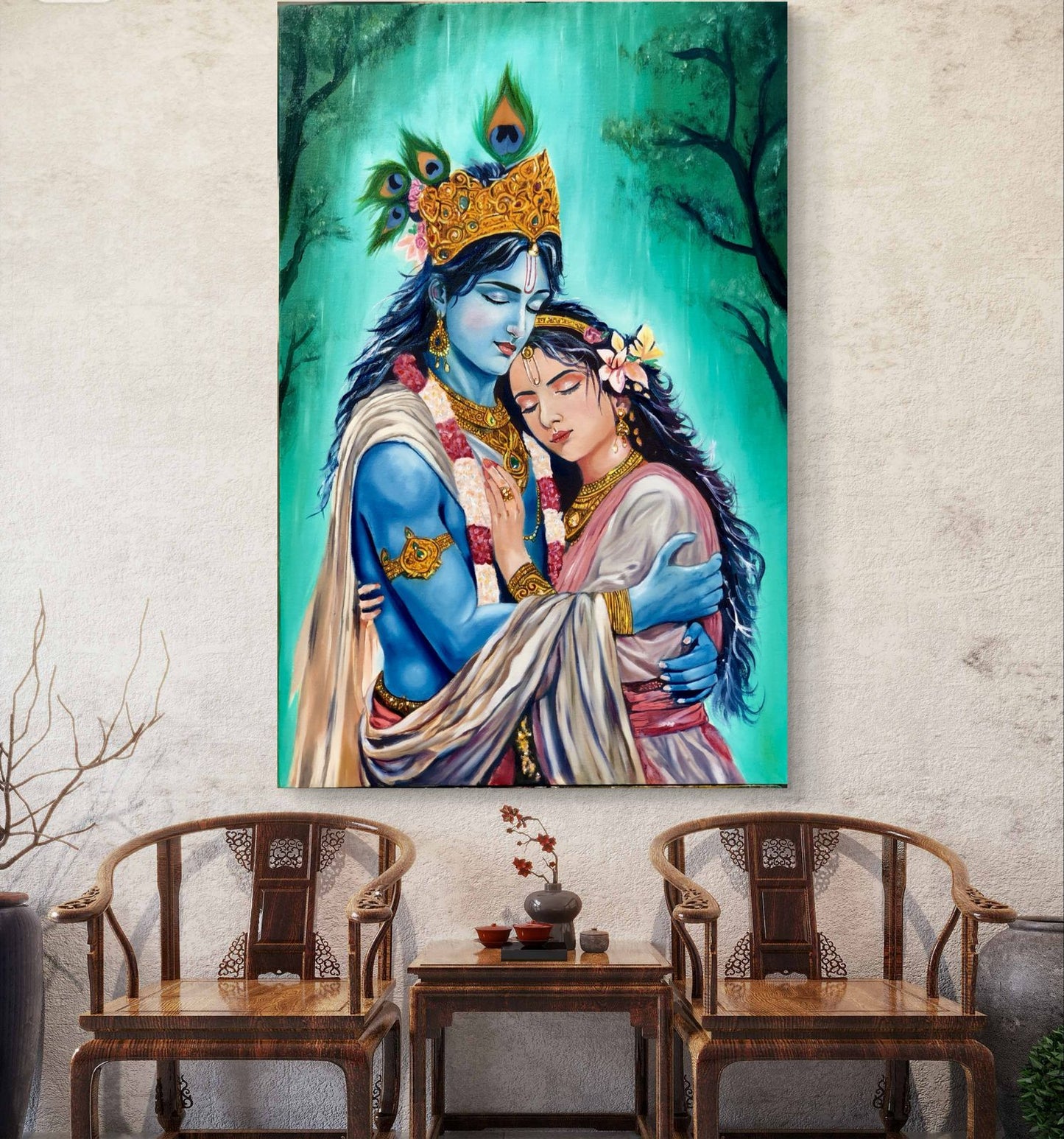 Divine Embrace of Radha-Krishna