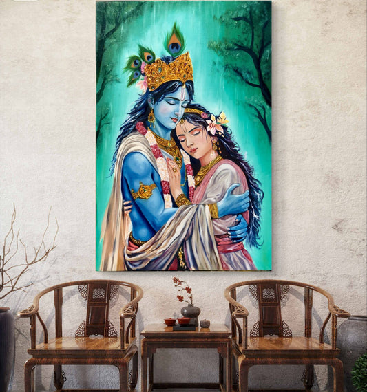 Divine Embrace of Radha-Krishna
