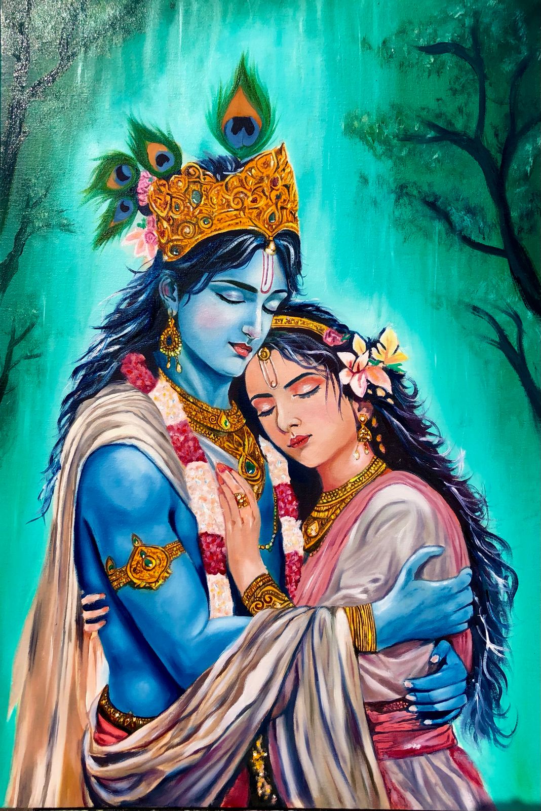 Divine Embrace of Radha-Krishna
