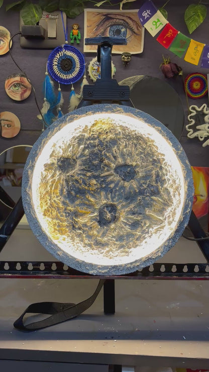 Textured moon art